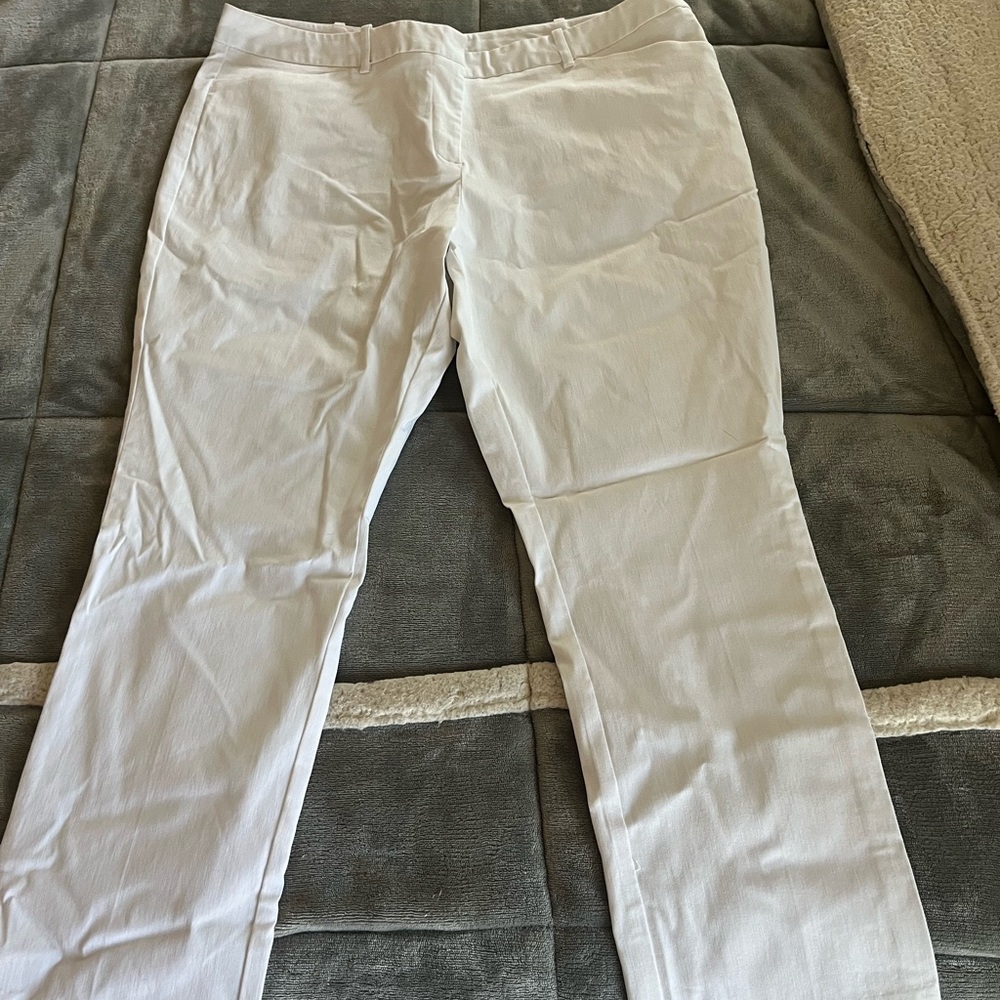 Ladies White Ankle Pants